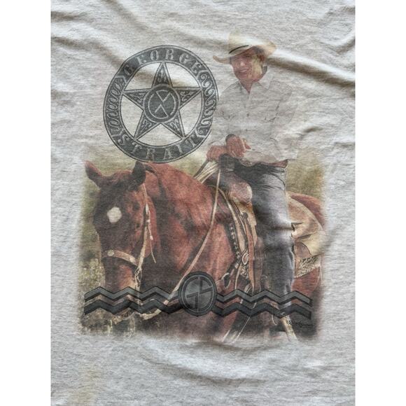 Vintage George Strait Shirt USA Tour Grey L USA Single Stitch Cities 90s - Picture 2 of 8